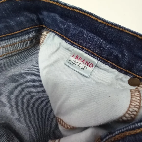 J BRAND PURE Navy Blue Denim Skinny Leg Jeans WornButNotWornOut - Picture 10 of 15